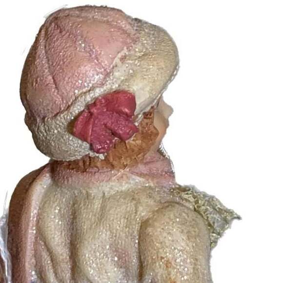 Vintage Victorian Style Doll Ornament classic winter Christmas gift 1980s girl - Picture 4 of 7